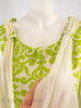 60s Apple Green and Cream Dress - scarf detail