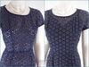 50s Navy Eyelet Sheath Dress - close views