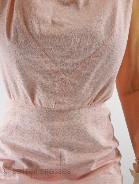 50/60s Pink Sheath Dress - bodice