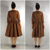 50s Silk Satin Party Dress in Mocha - back views