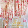 50s Silk Party Dress With Pink Roses - interior and Vogue label