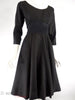 50s New Look Black Silk Party Dress