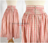 Vintage Full Skirt in Pink Ticking Stripe Plaid