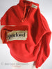 60s Mod Red Wool Sweater - garland label and interior view