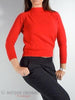 60s Mod Red Wool Sweater - close
