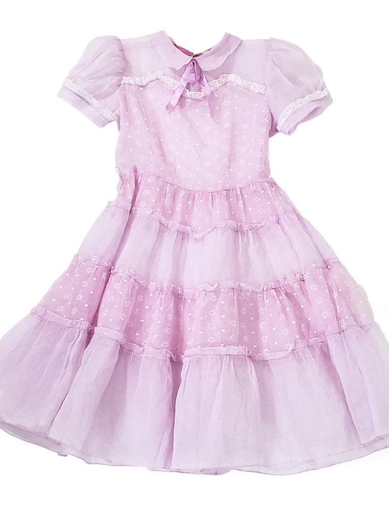 Girls 30s 40s vintage party dress in lavender