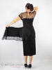 50s Lace Bodice Sheath Dress - on model, swags extended