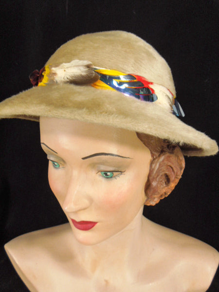 Chapeau en feutre de fourrure des années 60