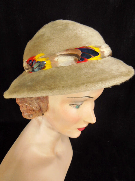 Chapeau en feutre de fourrure des années 60