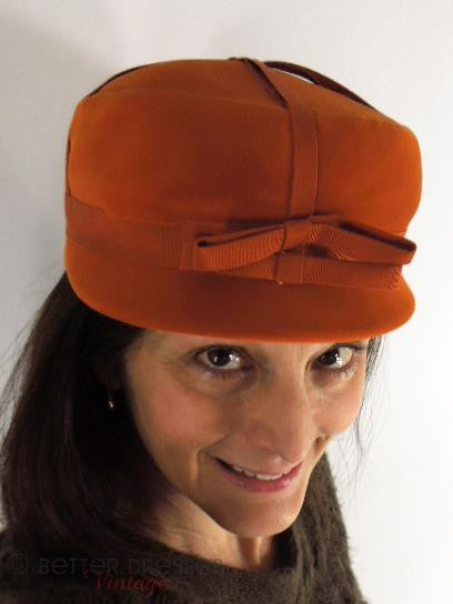 60s Orange Mod Hat
