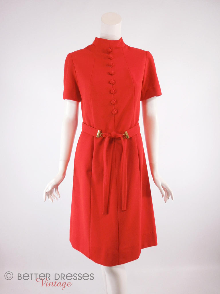 60s Mod Belted Shift Dress - front