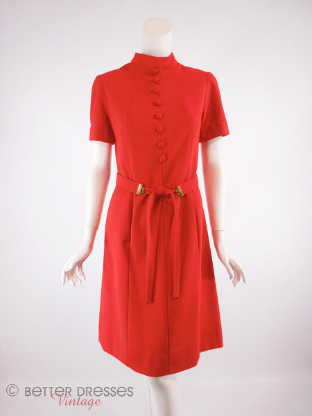 60s Mod Belted Shift Dress - front