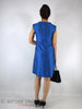 60s Bright Blue Shift Dress & Coat - back of dress