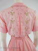 Taille de chemise en coton rose brodé des années 50/60