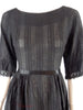 50s/60s Black Cotton Dress - close up