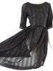 50s/60s Black Cotton Dress - skirt held out