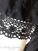 50s/60s Black Cotton Dress - lace detail