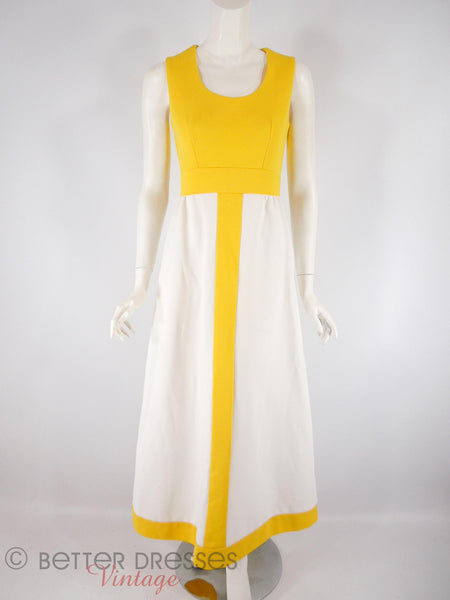 60s/70s Yellow + White Maxi - front