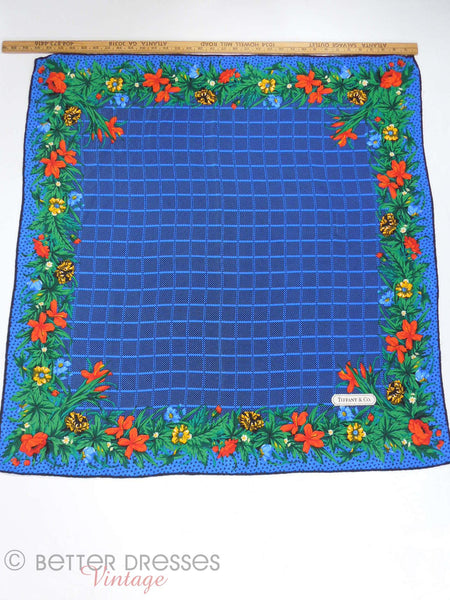 80s Tiffany & Co Silk Scarf - lying flat