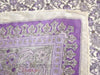 Vtg Lavender Thistles Silk Scarf - corner detail