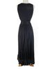 back view of 70s black sleeveless dress