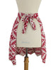 40s Half Apron in Red and White Deco Print - Back