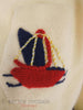 50s Cashmere Cardigan - embroidered sailboat
