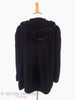 40s Hooded Velvet Opera Jacket - back view, hood down