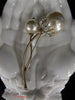 Vintage Brooch With Huge Pearls - on white hands