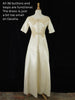 60s Satin + Lace Wedding Gown - train removed, rear view