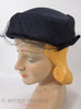 50s Pillbox Veil Hat With Side Bows