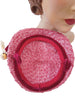 50s Fuchsia Straw Hat - interior