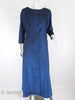 60s Blue Metallic Duster Coat - closed, front view
