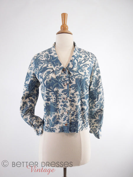 50s/60s Bird Toile Jacket - front