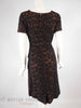 50s Black Lace on Orange Dress - back