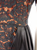 50s Black Lace on Orange Dress - detail