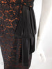 50s Black Lace on Orange Dress - swag