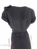 40s/50s Black Crepe Dress With Roses - back close view