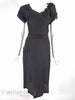 40s/50s Black Crepe Dress With Roses - front