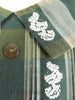 50s/60s Green Plaid Belted Shirtwaist - collar