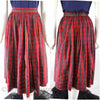 60s Red Plaid Silk Skirt - without crinoline