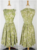 60s Moss Green Full Skirt Dress - without crinoline