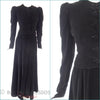30s Black Velvet Dress & Jkt - jacket closed