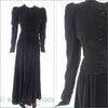 30s Black Velvet Dress & Jkt - jacket closed
