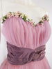 40s/50s Pink Tulle Ball Gown - close angle