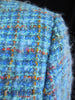 60s Blue Tweed Skirt Suit - texture