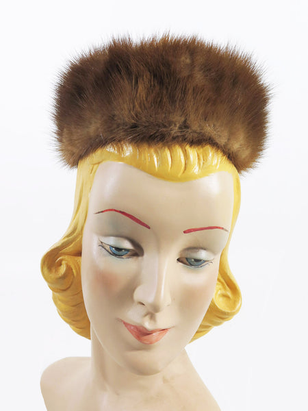 Vintage Mink Pillbox Hat