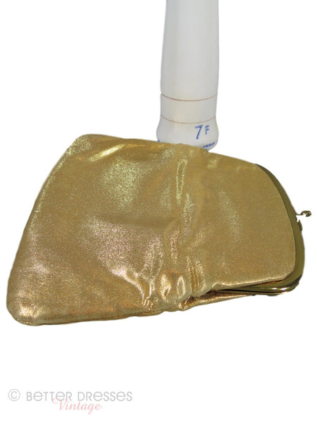 50s Gold Fold-Over Clutch - open