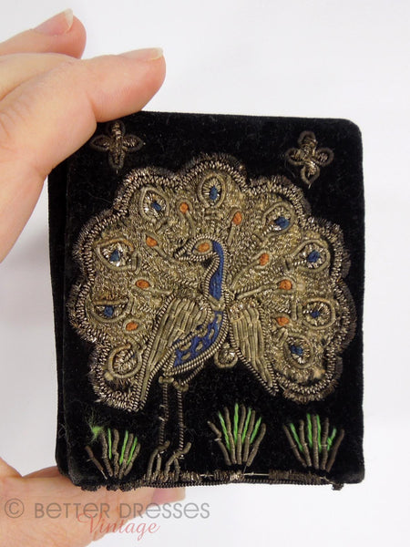 40s Zardozi Peacock Cigarette Case - front