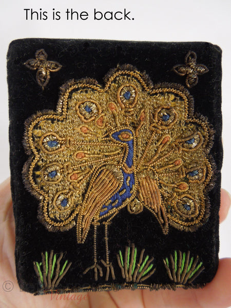 40s Zardozi Peacock Cigarette Case - back